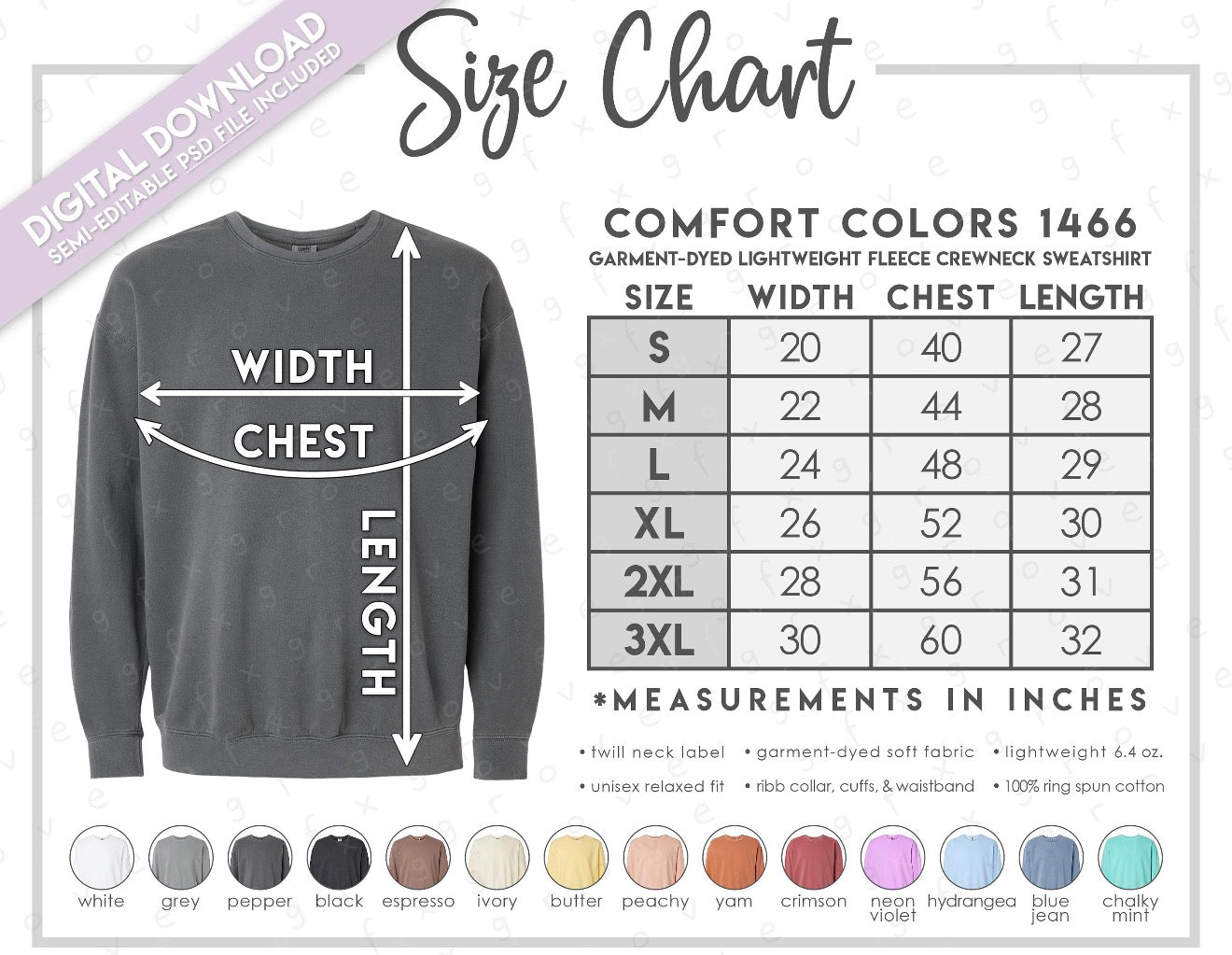 Comfort Colors Lightweight Sweatshirt Add-On