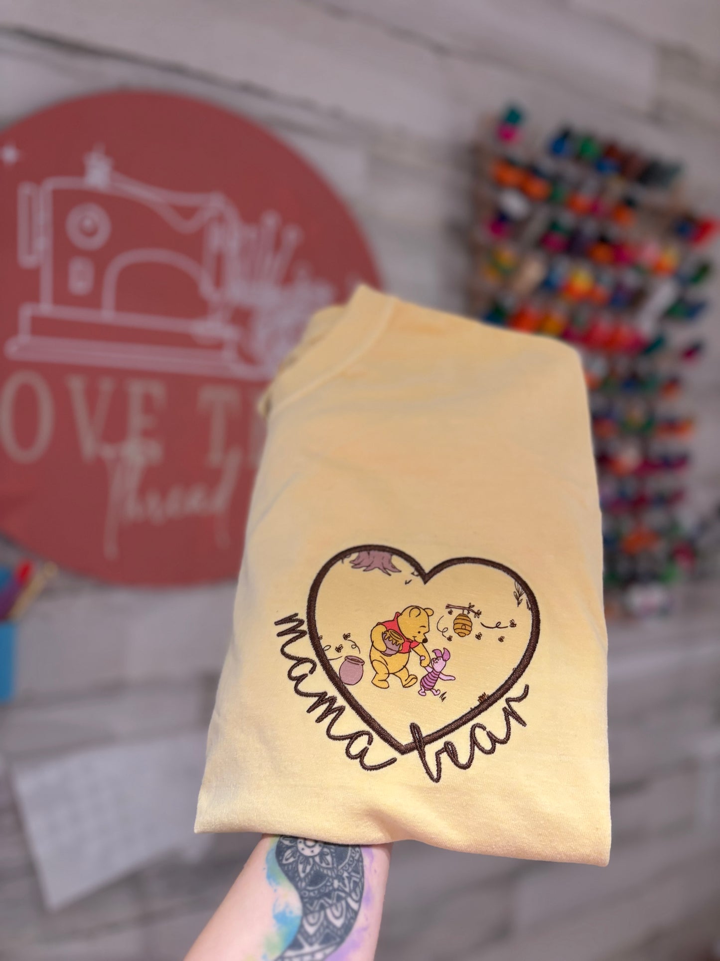 Mama Bear Heart Comfort Colors T-Shirt