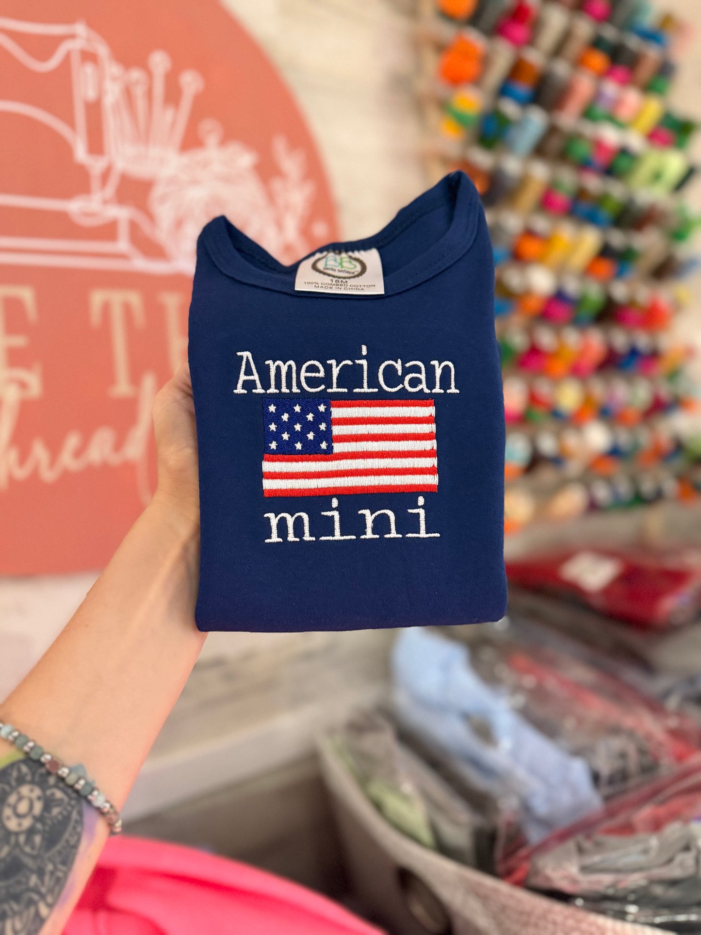 American Mini — Navy— Ruffle Shirt