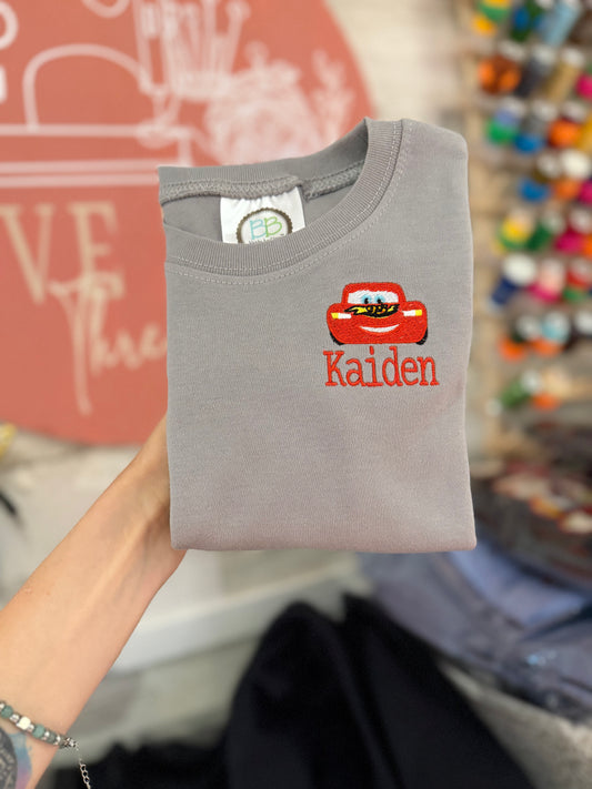 Personalized Lightning McQueen (Left Chest)