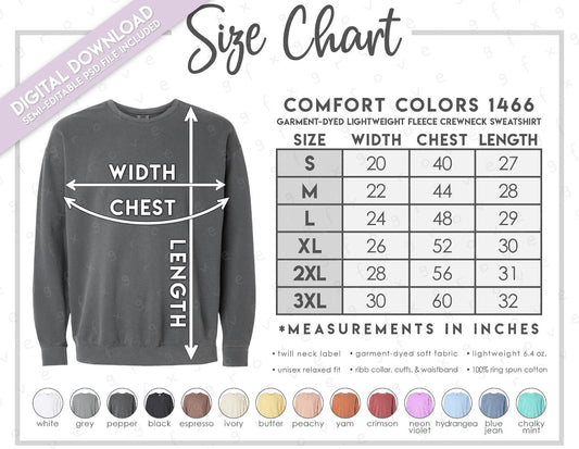 Comfort Colors Lightweight Sweatshirt Add-On