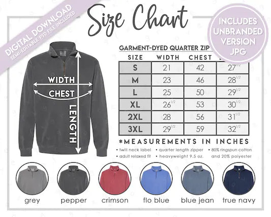 Comfort Colors Quarter Zip Add-On