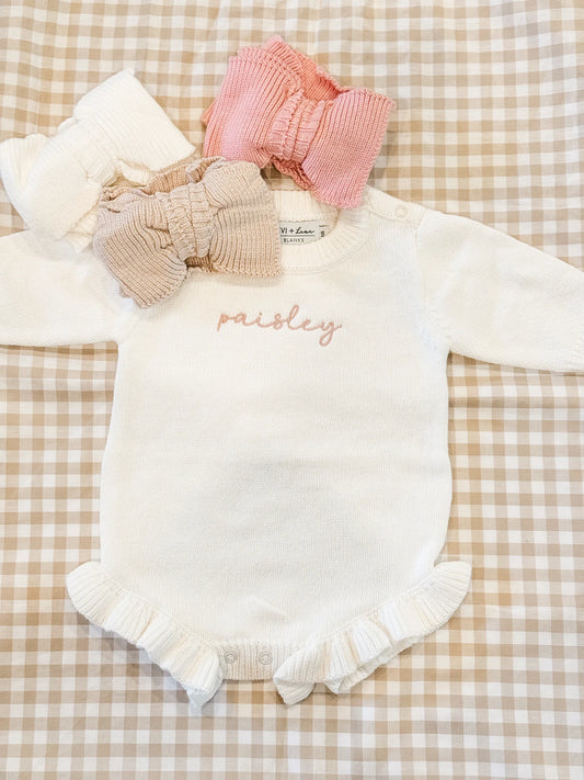 Oversized Knit Baby Bows